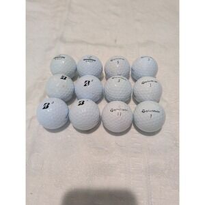Dozen Golf Balls 6-Bridgestone/6-Taylor Made Clean Balls